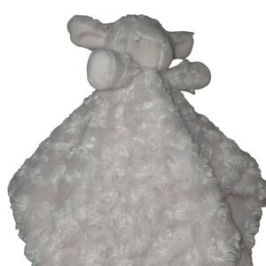 Blankets and Beyond White Lamb Lovey Security Blanket rosette